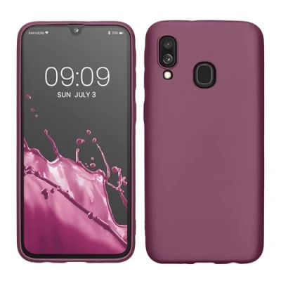 Abbildung von kwmobile Case kompatibel mit Samsung Galaxy A40 Hülle Schutzhülle aus Silikon metallisch schimmernd Handyhülle Metallic Lavendel