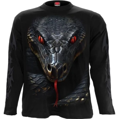 Abbildung von Spiral Basilisk Männer Langarmshirt schwarz XL 100% Baumwolle Basics, Horror, Rockwear