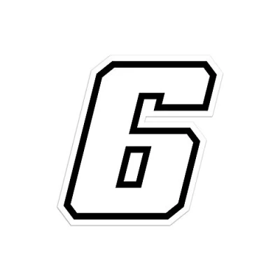Abbildung von 4R Quattroerre.it 13366 Nummer Racing 6 Moto GP, Weiß, 10 x cm