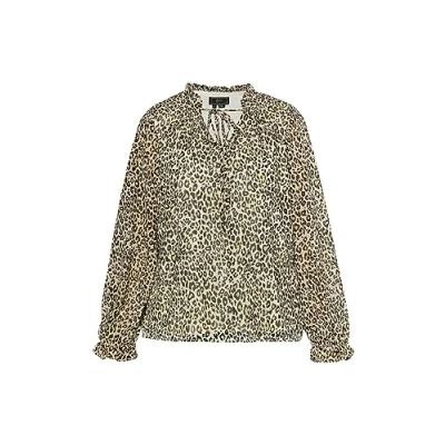 Abbildung von EUCALY Damen Bluse mit Leo Print 19528984 EU01, Hellbeige Mehrfarbig, S
