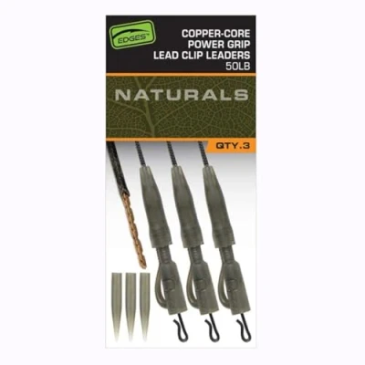 Abbildung von Fox Edges Naturals Copper Core Power Grip Lead Clip Leaders (3 Stück) Karpfen Vorfächer