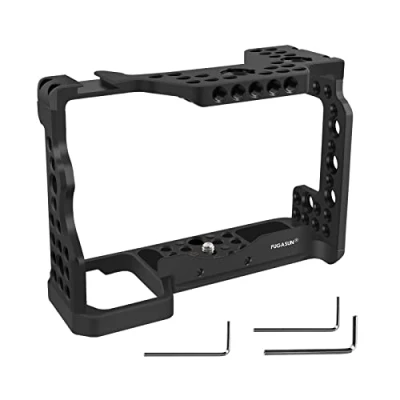Abbildung von A7II A7RIII A7III Käfig, Kameragehäuse A9 / A7M3 Kamerakäfig für A73 A7R3 Rig Cold Shoe