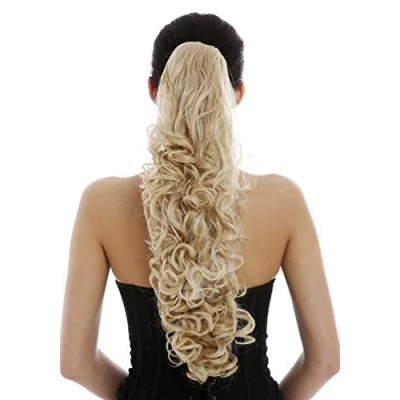 Abbildung von WIG ME UP N310 LG26 Voluminös wallendes Haarteil Zopf Pferdeschwanz lockig sehr lang ca. 60 cm Blond Goldblond