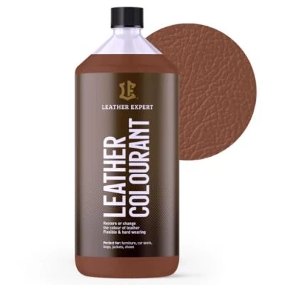 Abbildung von Sehr Deckend Wasser Lederfarbe Mokkabraun 1L Leather Paint für Natur und ÖkoLeder Dye Ohne Alkohol alle Lederaccessoires Reißt oder Blättert Nicht ab