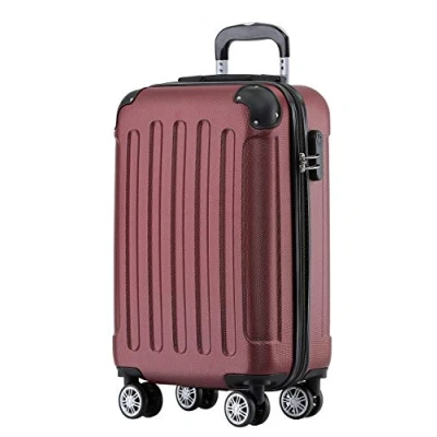 Abbildung von BEIBYE Hartschalen Koffer Trolley Rollkoffer Reisekoffer Handgepäck 4 Rollen (M L XL Set) (Weinrot, M)