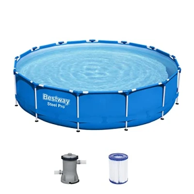 Abbildung von Bestway Steel Pro Schwimmbecken mit Filterpumpe 396x84 cm Rund