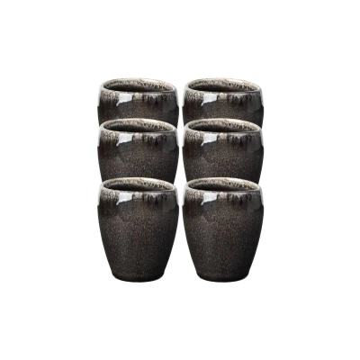 Abbildung von Broste Copenhagen NORDIC COAL Espresso Becher ohne Henkel 0,1 l Set6