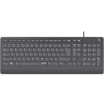 Abbildung von Speedlink HI GENIC Antibacterial Keyboard kabelgebundene leise USB Tastatur, Flache Tasten, antibakterielle Eigenschaften, US Layout QWERTY englisch, schwarz