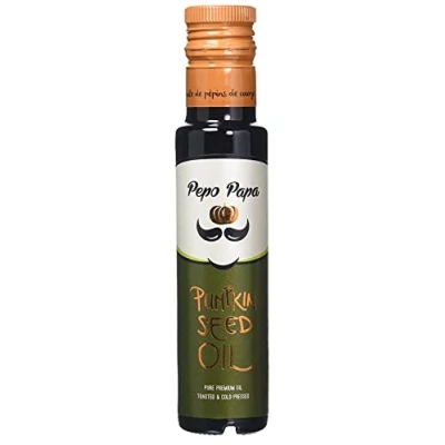 Abbildung von Pepo Papa Kürbiskernöl geröstetes und kaltgepresstes reines Premium Öl vegan 100 ml