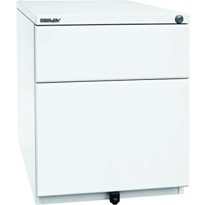 Abbildung von BISLEY Rollcontainer OBA mit 25 mm Top, 1 Universalschublade, HR Schublade, Metall, 696 Verkehrsweiß, 56.5 x 42 51.9 cm