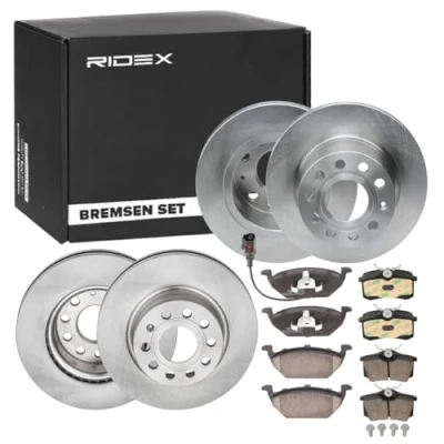 Abbildung von RIDEX 3405B0324 Bremsscheiben und beläge VOLKSWAGEN: Golf 6, 7 Schrägheck, 5 AUDI: A3 Sportback