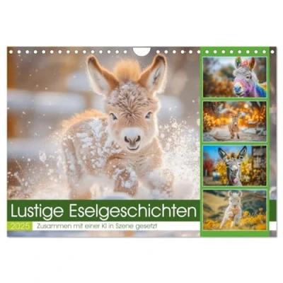 Abbildung von Lustige Eselgeschichten (Wandkalender 2025 DIN A4 quer), CALVENDO Monatskalender