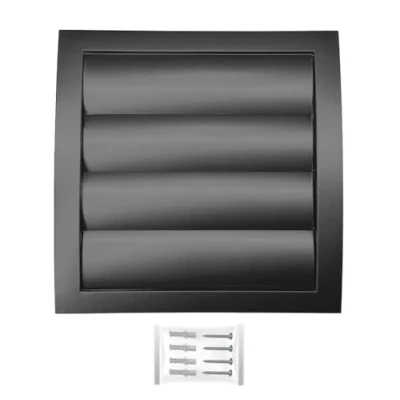 Abbildung von H&amp;C VENT Lüftungsgitter eckig 190x190mm mit Insektenschutz &amp; Lamellen (Ø 150mm, anthrazit) Kunststoff Wetterschutzgitter zur Dunstabzug Abdeckung außen Belüftungsgitter Abzug, Garage, Kühlschrank