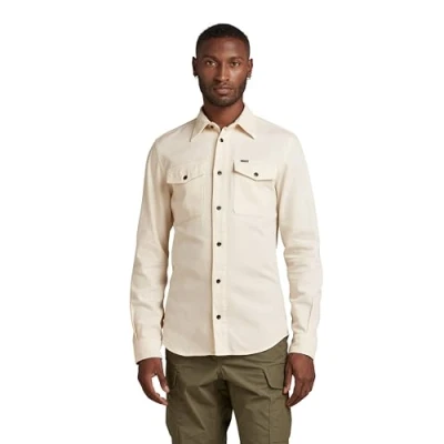 Abbildung von G STAR RAW Herren Marine Slim Hemd, Beige (ecru gd D20165 7647 C487), L