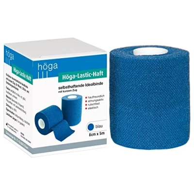 Abbildung von Höga lastic haft Binde 8 cmx5 m blau 1 St