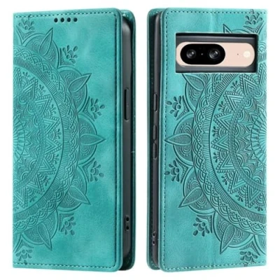 Abbildung von CoverKingz Handyhülle für Google Pixel 9/9 Pro Handytasche mit Kartenfach Standfunktion Cover Handy Hülle klappbar Motiv Mandala Grün