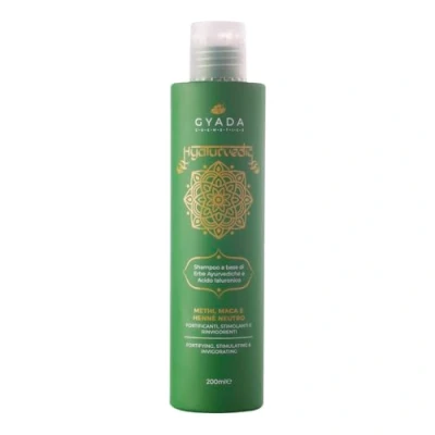 Abbildung von GYADA COSMETICS, Hyalurvedic Stärkendes Shampoo, wirkt Kräuselung entgegen und für feines schwaches Haar, auf Basis von Methi, Maca, Henna, neutral, 200 ml