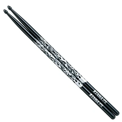 Abbildung von Tama O5B F BS Silver Rhythimic Fire Trommelstöcke (Paar, Länge 406mm, Durchmesser 15mm) schwarz