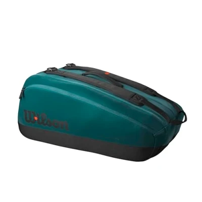 Abbildung von Wilson Blade V9 Super Tour Tennisschlägertasche, für bis zu 15 Schläger, grün/schwarz