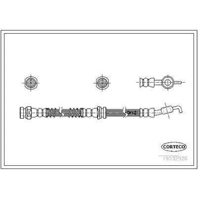 Abbildung von CORTECO 19032926 Bremsschläuche Vorderachse 434 MITSUBISHI: COLT 5