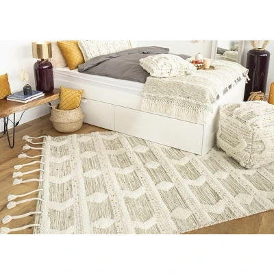 Abbildung von me gusta Wollteppich &quot;Bohist 425&quot;, rechteckig, Wohnzimmer, Hoch Tief Struktur, Boho, Ethno
