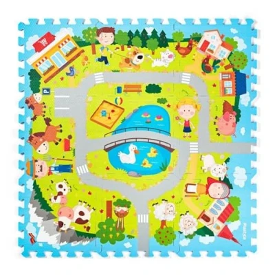 Abbildung von Woodyland Spielmatte 91651 9 teilige Puzzle und mit Landschaft Straßen (9 St)