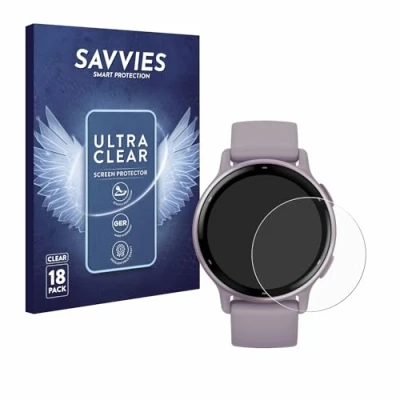 Abbildung von Savvies 18 Stück Schutzfolie für Garmin vivoactive 5 Displayschutz Folie Ultra Transparent