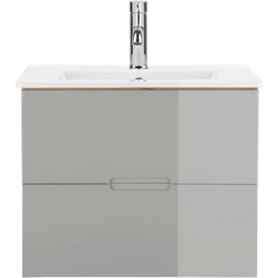 Abbildung von andas Waschtisch &quot;Lund Badmöbel Schrank Unterschrank mit Becken&quot;, Waschplatz 2 Auszügen und Waschbecken Breite 60cm