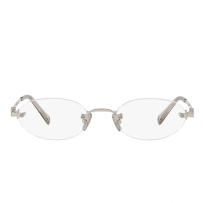 Abbildung von Miu Damen MU 53WV 1BC1O1 Rahmen von BRILLEN Metall Silber Transparent Rund Normal