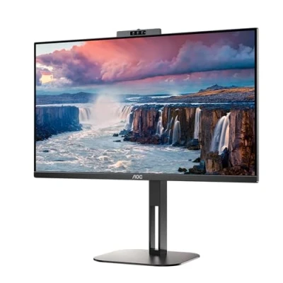 Abbildung von AOC 24V5CW 24 Zoll FHD Monitor, Webcam, Lautsprecher, höhenverstellbar (1920x1080, 75 Hz, HDMI, DisplayPort, USB C, Hub) schwarz