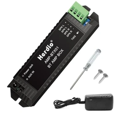 Abbildung von Herdio 2 Kanal Receiver System Bluetooth Home Audio AV &amp; Verstärker für Passiv Lautsprecher mit AUX TWS Geeignet Decke Marine Heimkino Garage Outdoor Indoor