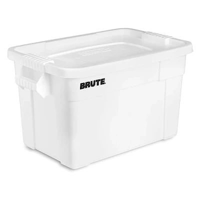 Abbildung von Rubbermaid Commercial Products FG9S3100WHT BRUTE Transportbehälter mit Deckel, 75,5 L, Weiß