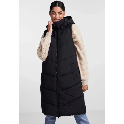 Abbildung von Pieces Pcjamilla LONG Puffer Weste, Damen, Größe: XS, Black