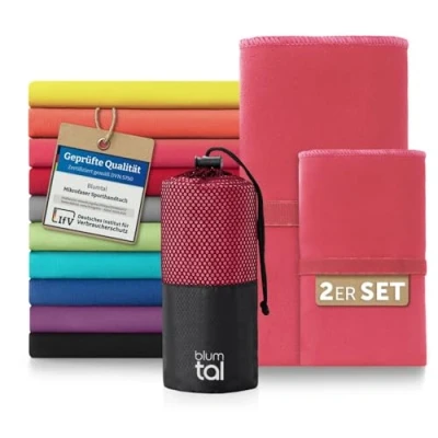 Abbildung von Blumtal Sporthandtuch Mikrofaser Handtücher Set, (2 St), Ultra leicht, kompakt &amp; schnelltrocknend