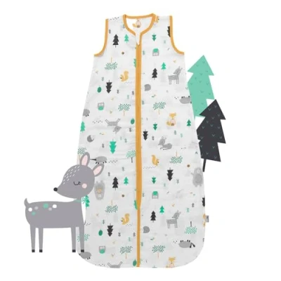 Abbildung von schlummersack Schlafsack Baby Sommer 110 cm dünn Bambus Musselin Waldtiere Babyschlafsack 0.5 Tog 0 5 ungefüttert