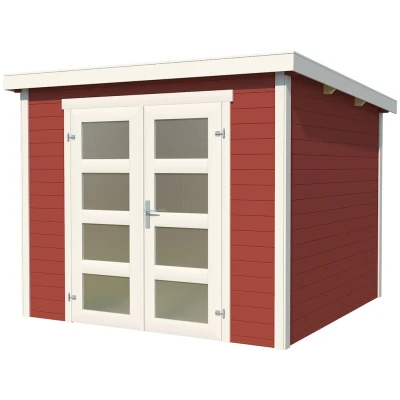 Abbildung von LASITA MAJA Gartenhaus &quot;Zambezi 5&quot;, Blochbohlenhaus 28mm, Fundamentmass 2500x3000, Schwedenrot