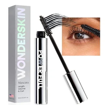 Abbildung von Wonderskin Mascara Schwarze Wimperntusche Für Volumen, Länge Und Schwung Verlängernde, Volumengebende &amp; Wischfeste