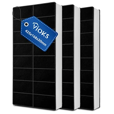 Abbildung von VIOKS Set 3x Filter für Dunstabzugshaube Ersatz Neff 00296178 Kohlefilter 430x175mm / Dunstabzug Filter/Aktivkohlefilter Dunstabzug/Umlufthaube Aktivkohlefilter/Abzugshaube