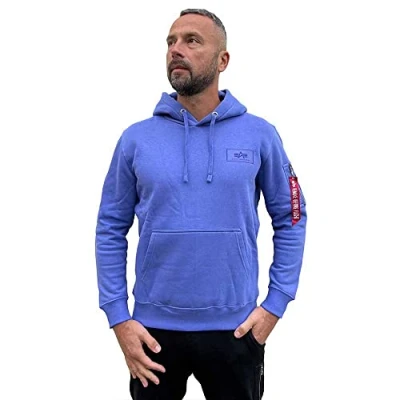 Abbildung von Alpha Industries BACK Print Kapuzenpullover, Herren, Größe: XXL, Electric violet