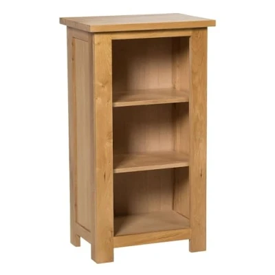 Abbildung von Hallowood Furniture Waverly Eiche kleines Bücherregal in heller Eiche, 3 Ablagen Aufbewahrung Bücherregal, Massivholz Aufbewahrungseinheit, niedriges Regal für Zuhause &amp; Büro