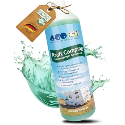 Abbildung von AGO Caravan Reiniger Konzentrat 1 Liter/Intensiv Wohnwagen außen/ergiebiger Wohnmobilreiniger entfernt hartnäckigen Schmutz &amp; Verfärbungen
