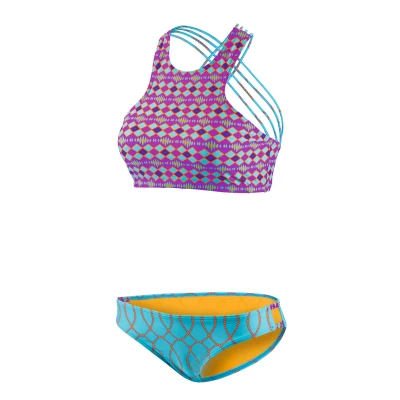 Abbildung von Beco Beermann Triangel Bikini Top Turquoise Twilight, mit raffinierter Criss Cross Rückenschnürung