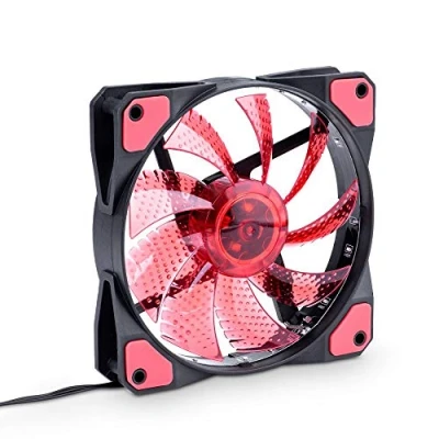Abbildung von AKYGA AW 12C BR 15 LED Gehäuselüfter 120 mm Lüfter für PC Molex 12V Rot Black