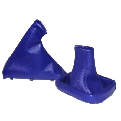 Abbildung von AERZETIX Satz schaltsack + handbremssack kunstleder farbe blau leder für auto