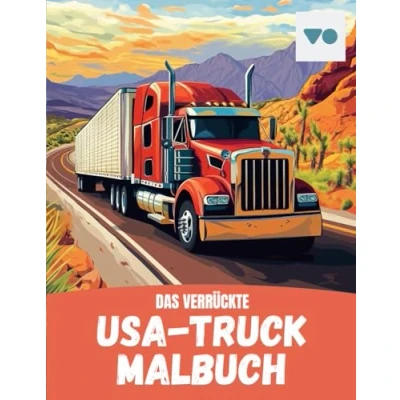 Abbildung von LKW Malbuch für Kinder ab 7 Jahren Detaillierte Ausmalbilder von amerikanischen Trucks Perfekt junge Truck Fans und kreative Köpfe