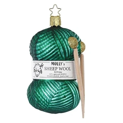 Abbildung von Inge Glas Christbaumschmuck, Weihnachtsbaumschmuck Strickfreude Grün Höhe 11 cm