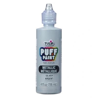 Abbildung von Tulip Metallics Dimensional Fabric Paint Silver 4 fl oz (17371) (OUTLET)