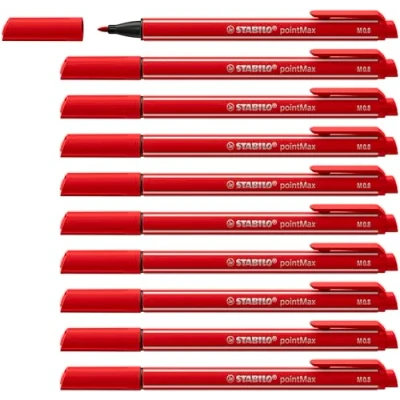 Abbildung von Filzschreiber STABILO pointMax 10er Pack karmin