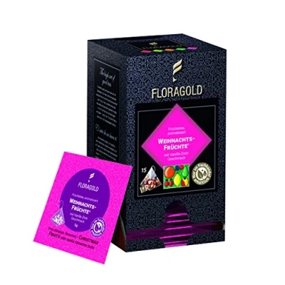 Abbildung von FLORAGOLD Pyramidenbeutel Früchtetee Weihnachtsfrüchte, 1er Pack (1 x 75 g)