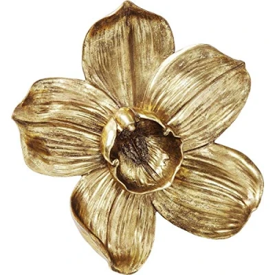 Abbildung von Kare Design Wandschmuck Orchid, Gold, als Blumen Motiv, Eyecatcher für die Wand Accessoires das Wohnzimmer, Esszimmer, 44x40x12 cm (H/B/T)